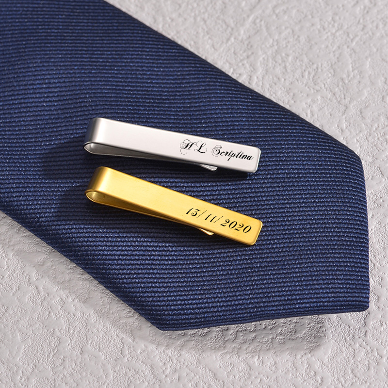 Stainless Steel Engraved Name  - Tie Bar Set Gift recensione e prezzo