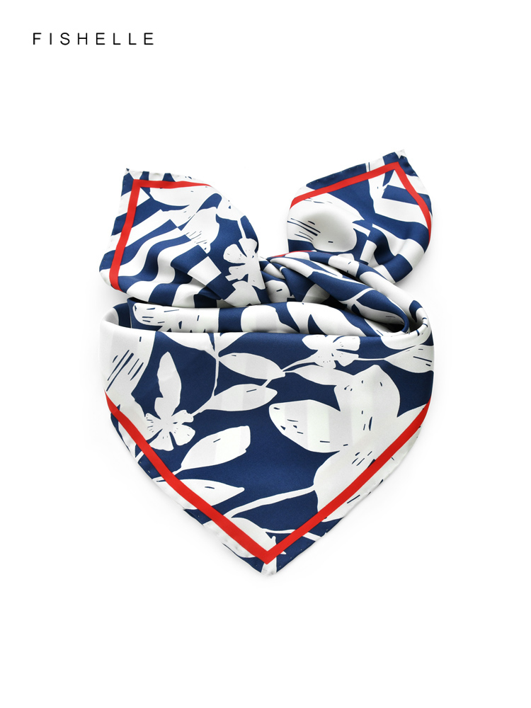 Blue white striped flower prin - Silk Tie Striped recensione e prezzo