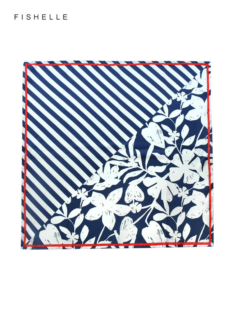 Blue white striped flower prin - Silk Tie Striped recensione e prezzo