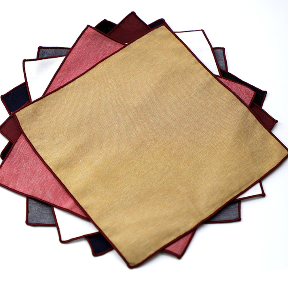 Solid Striped Brown Pocket Squ - Handkerchief Cotton Men recensione e prezzo
