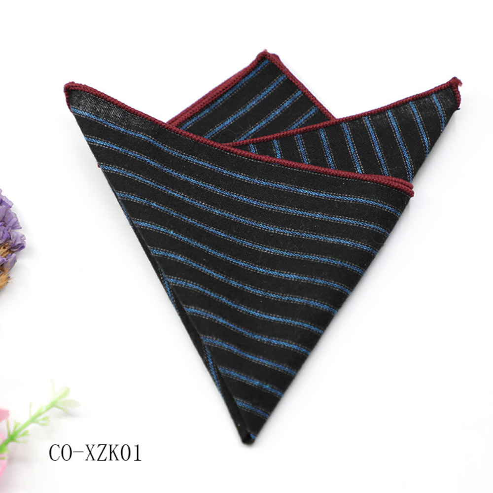 Solid Striped Brown Pocket Squ - Handkerchief Cotton Men recensione e prezzo