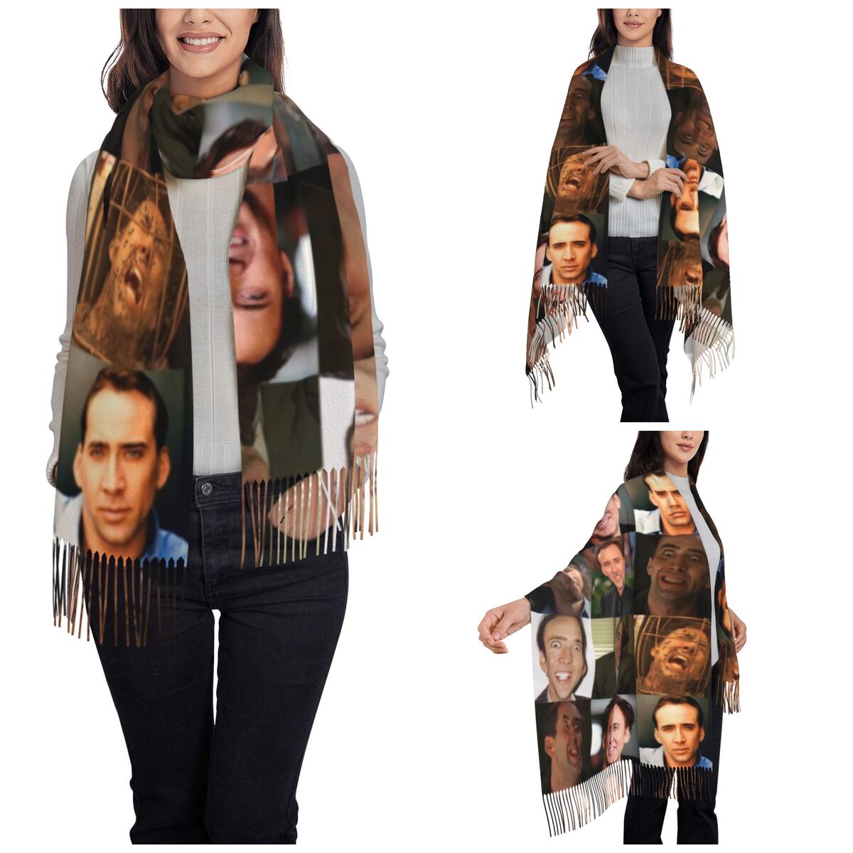 Nicolas Cage Funny Face Meme S - Pashmina Wrap Large recensione e prezzo