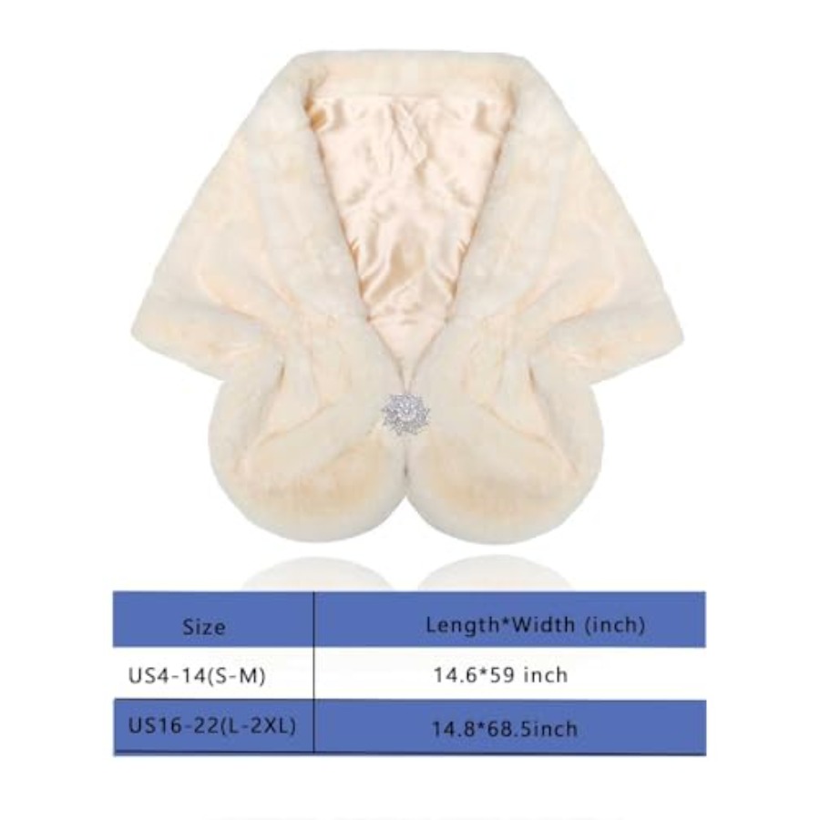 Aukmla Women's Wedding Fur Wra - Stole Wedding Shawl recensione e prezzo