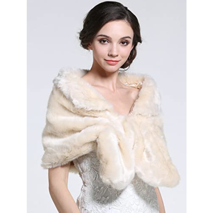 Aukmla Women's Wedding Fur Wra - Stole Wedding Shawl recensione e prezzo