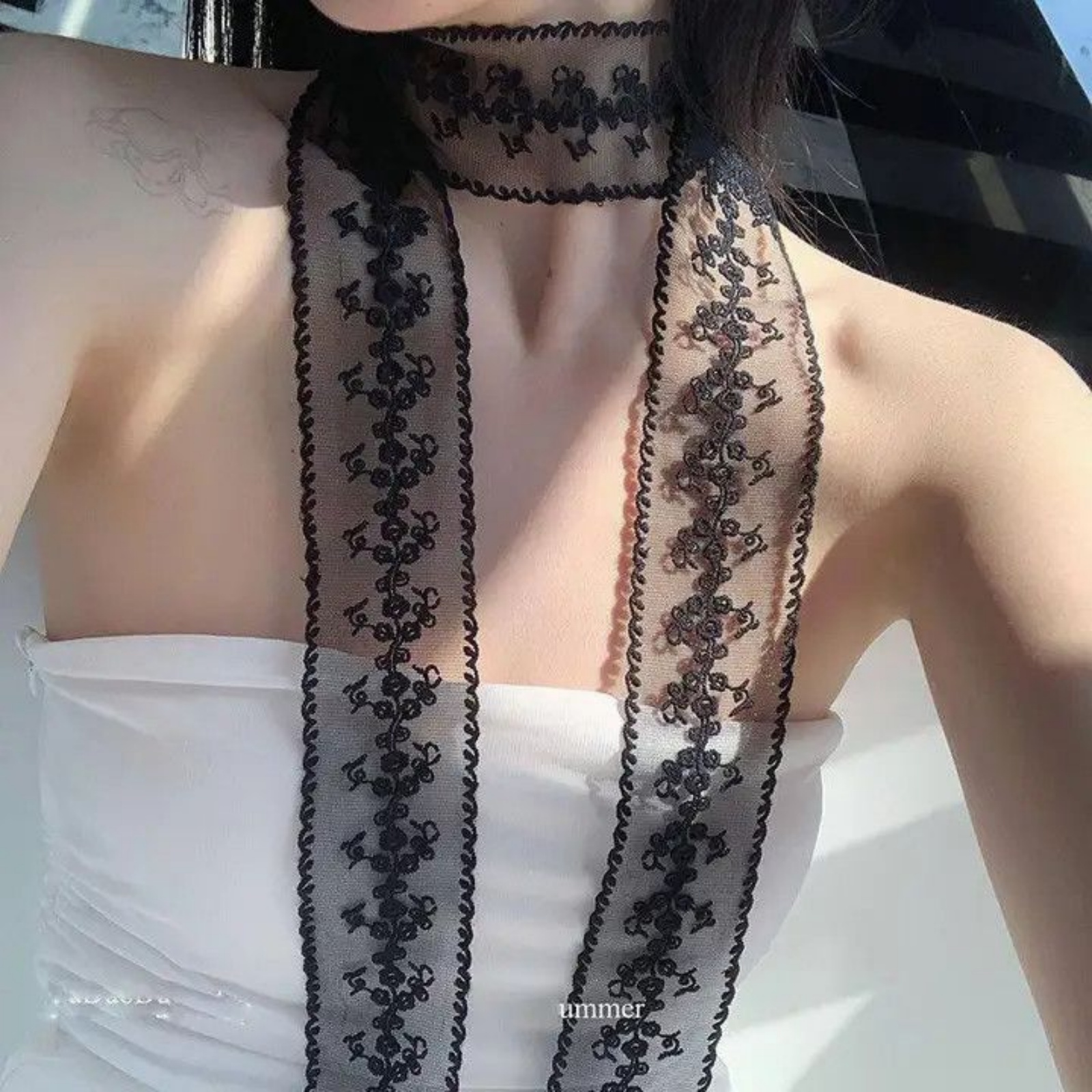 Korean Ins White Lace Ribbon S - Ascot Neck Scarf recensione e prezzo