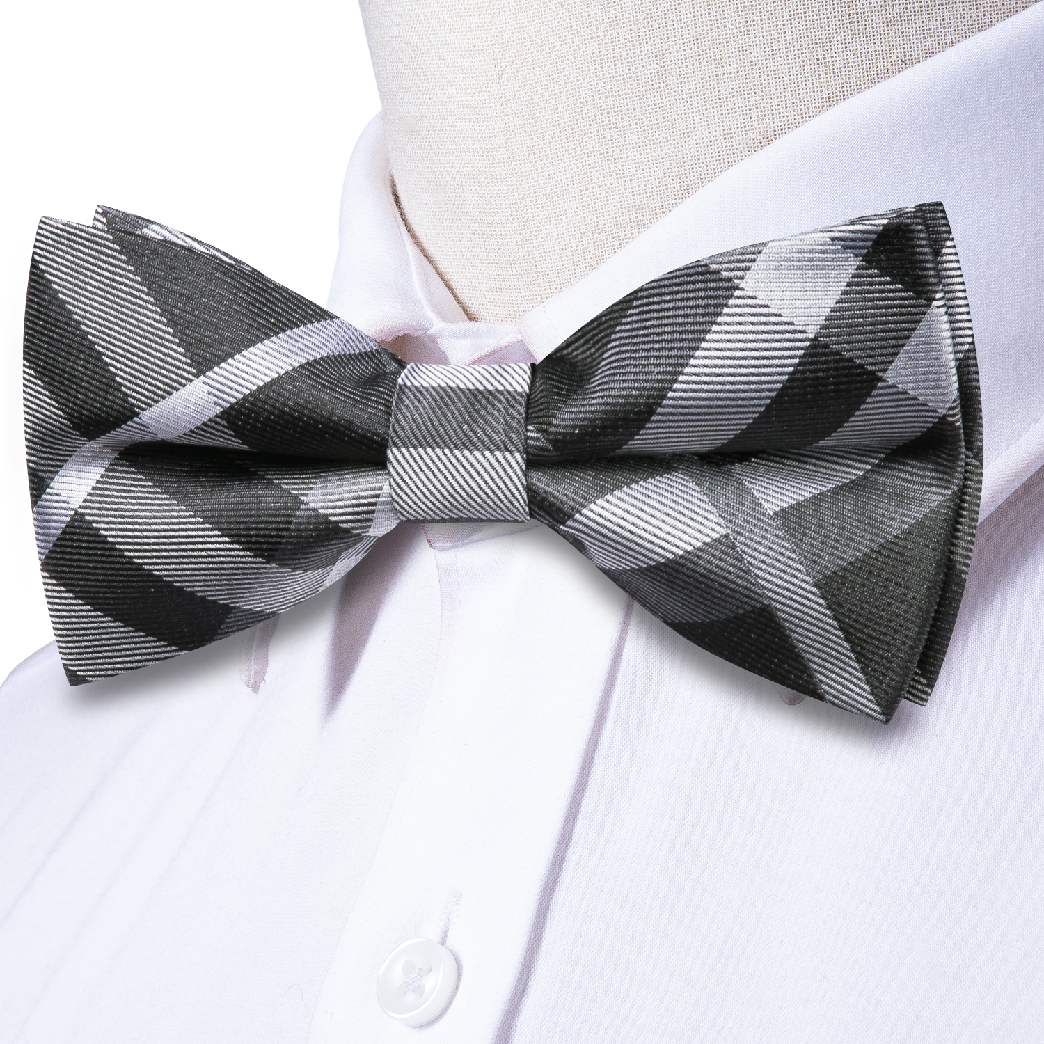 Hi-Tie Grey Plaid Jacquard Pre - Bow Tie Pre Tied recensione e prezzo