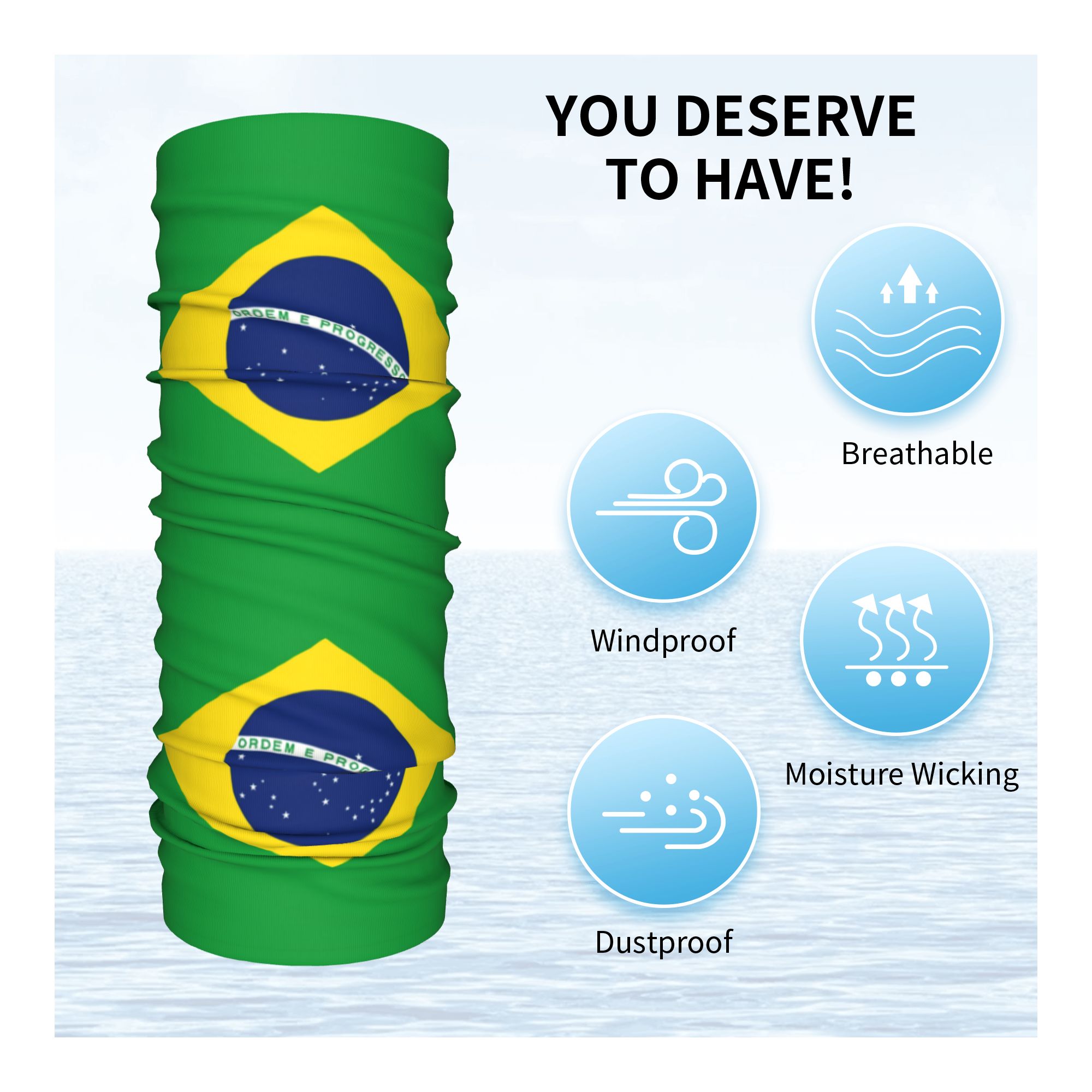 Custom Brazil Flag Bandana Nec - Neck Warmer Tube recensione e prezzo