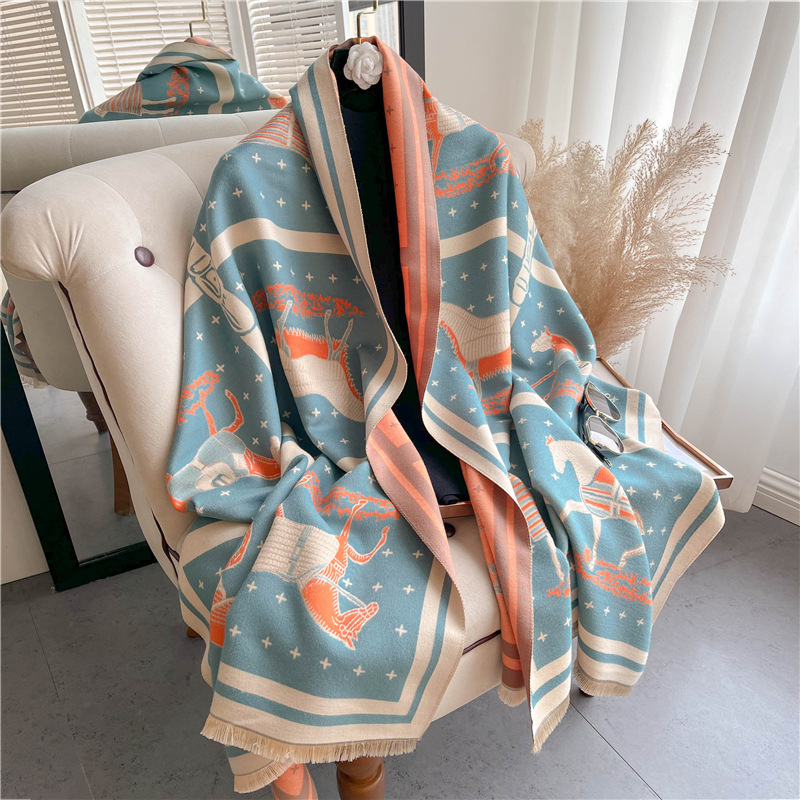 Luxury Horse Print Thick Cashm - Woven Scarf Blanket recensione e prezzo