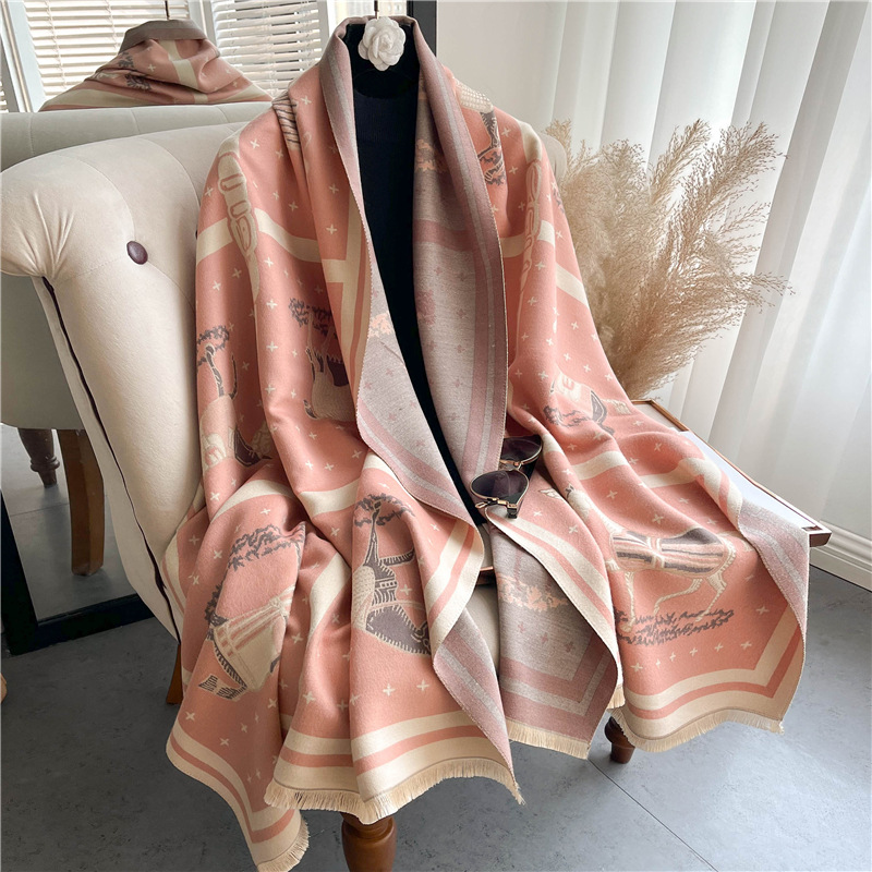 Luxury Horse Print Thick Cashm - Woven Scarf Blanket recensione e prezzo