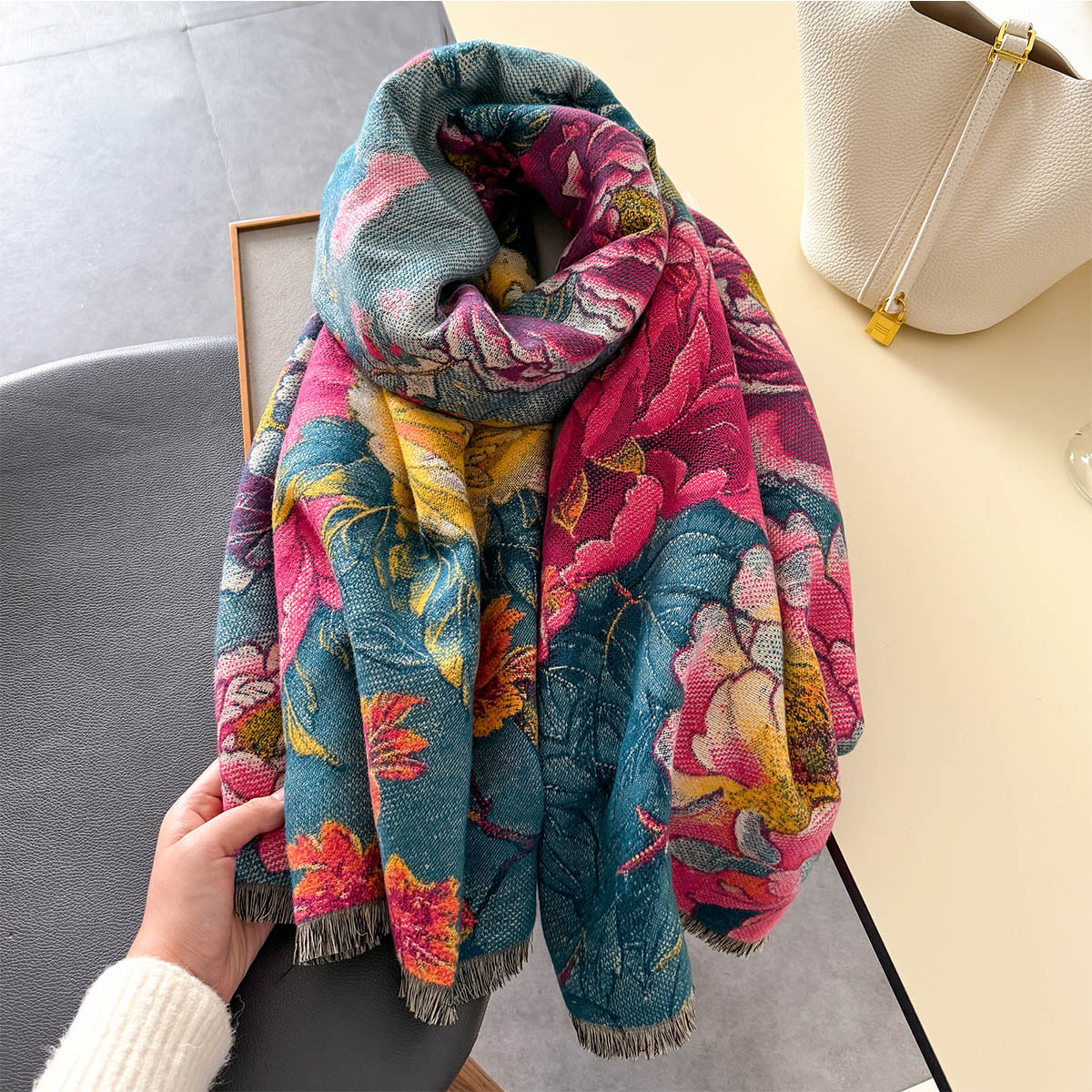 Warm Cashmere Scarf Women Shaw - Woven Scarf Blanket recensione e prezzo