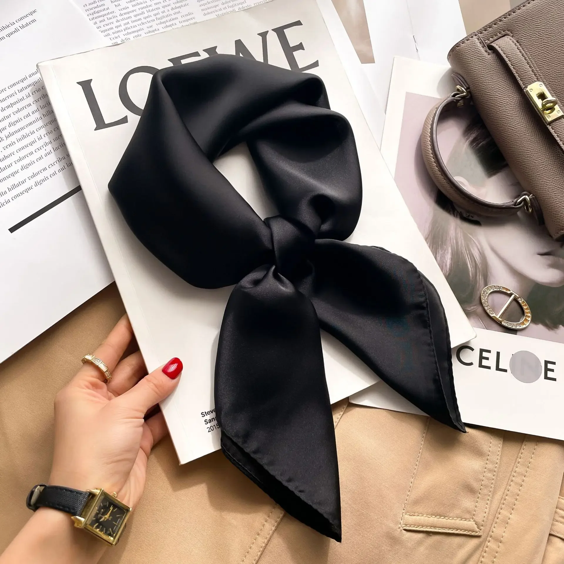 70cm Solid Colors Neckerchief  - Silk Neck Scarf recensione e prezzo