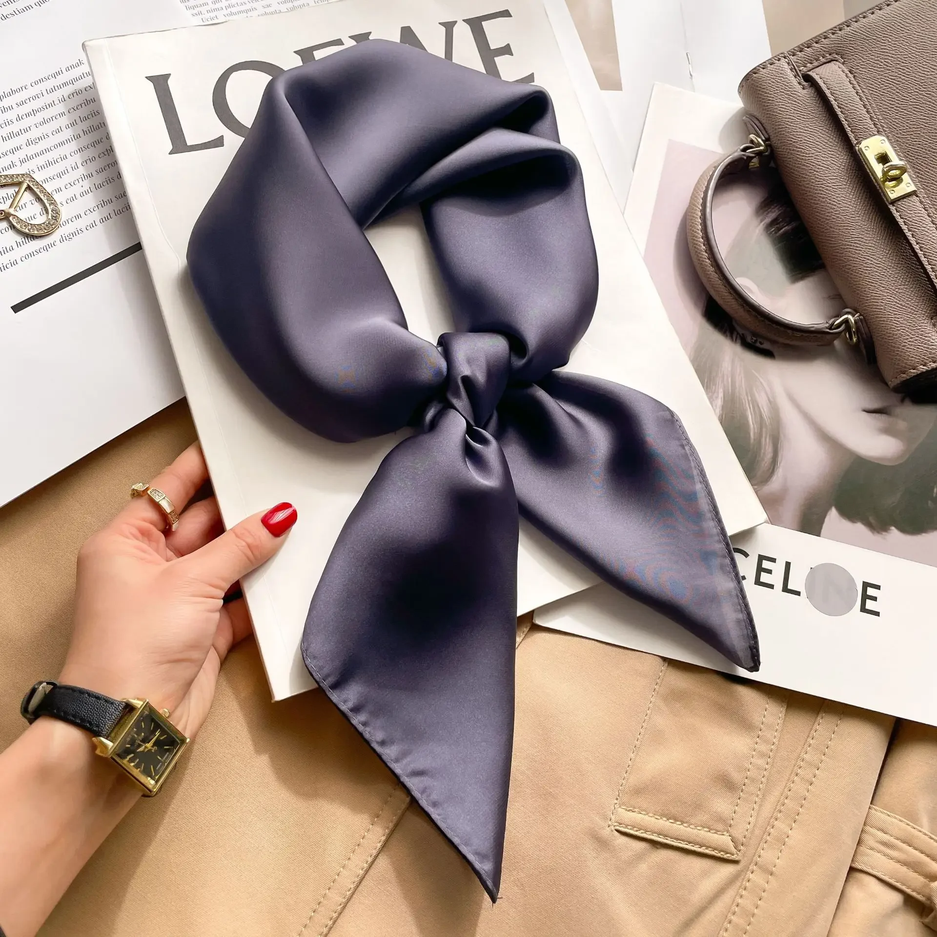 70cm Solid Colors Neckerchief  - Silk Neck Scarf recensione e prezzo