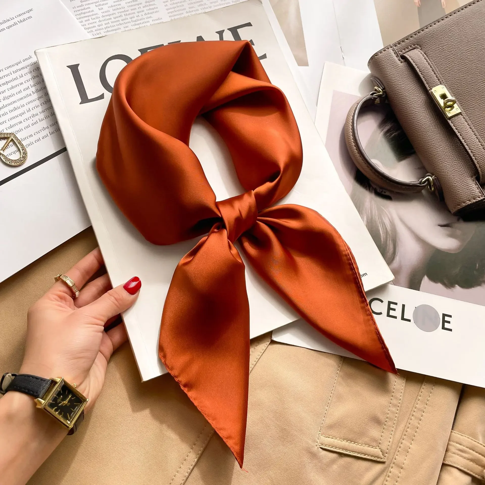 70cm Solid Colors Neckerchief  - Silk Neck Scarf recensione e prezzo
