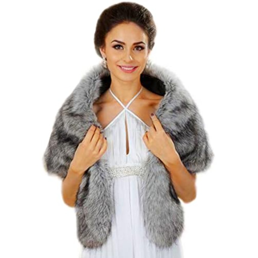 Aukmla Women's Wedding Fur Wra - Stole Wedding Shawl recensione e prezzo
