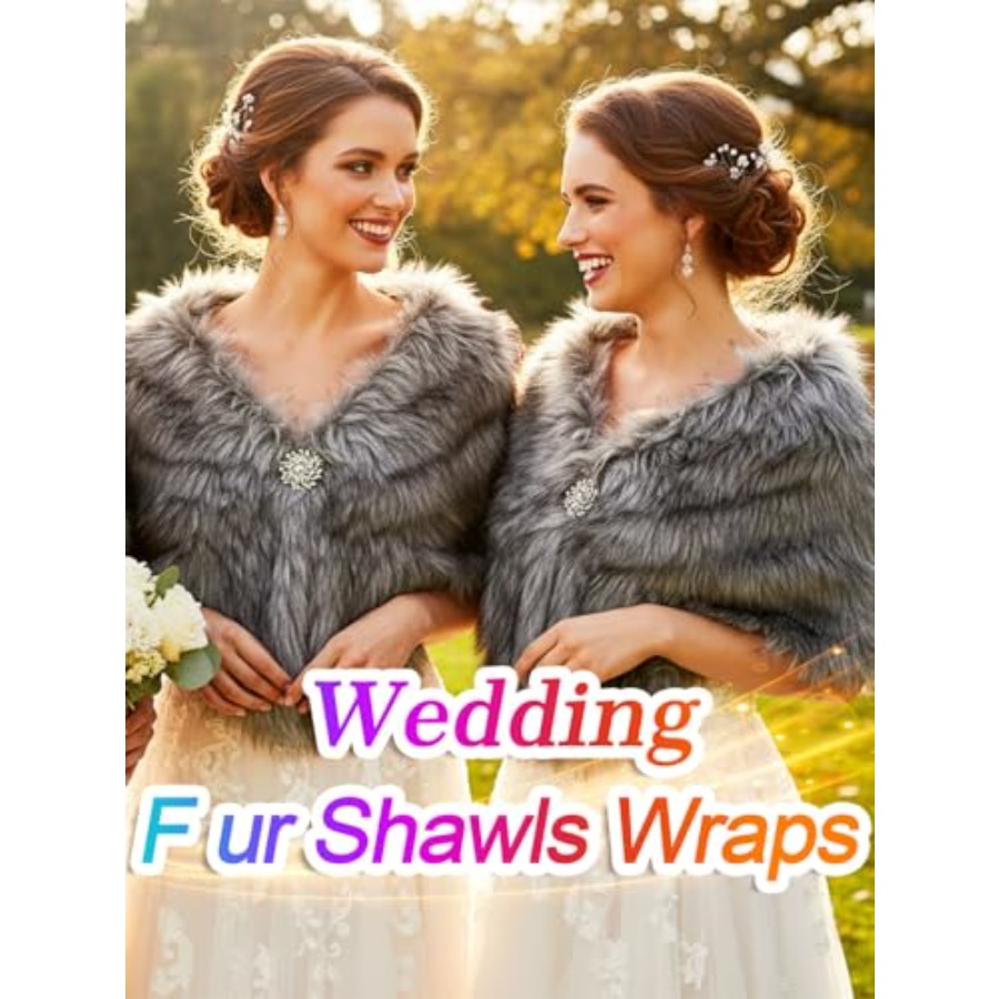 Aukmla Women's Wedding Fur Wra - Stole Wedding Shawl recensione e prezzo