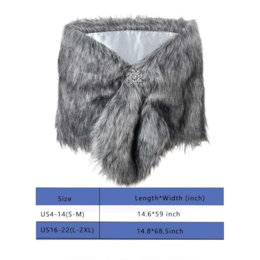 Aukmla Women's Wedding Fur Wra - Stole Wedding Shawl recensione e prezzo