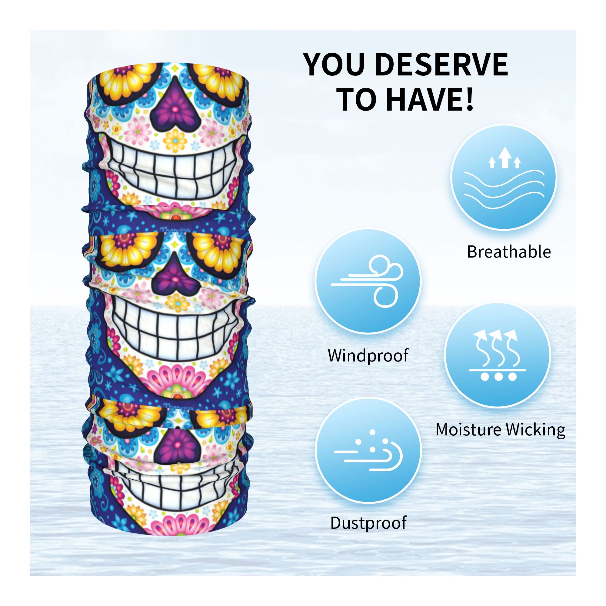 Custom Day Of The Dead Sugar S - Neck Warmer Tube recensione e prezzo