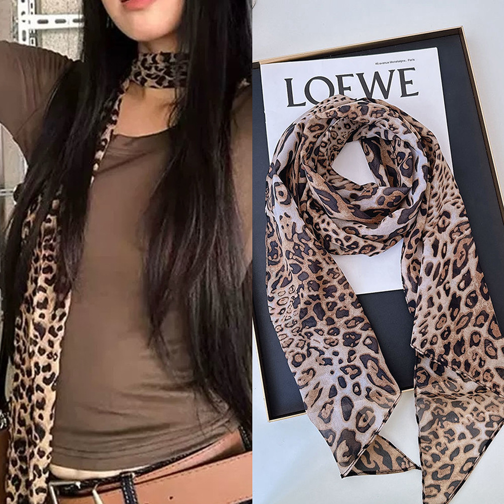 Leopard Small Long Silk Scarf  - Silk Tie Striped recensione e prezzo