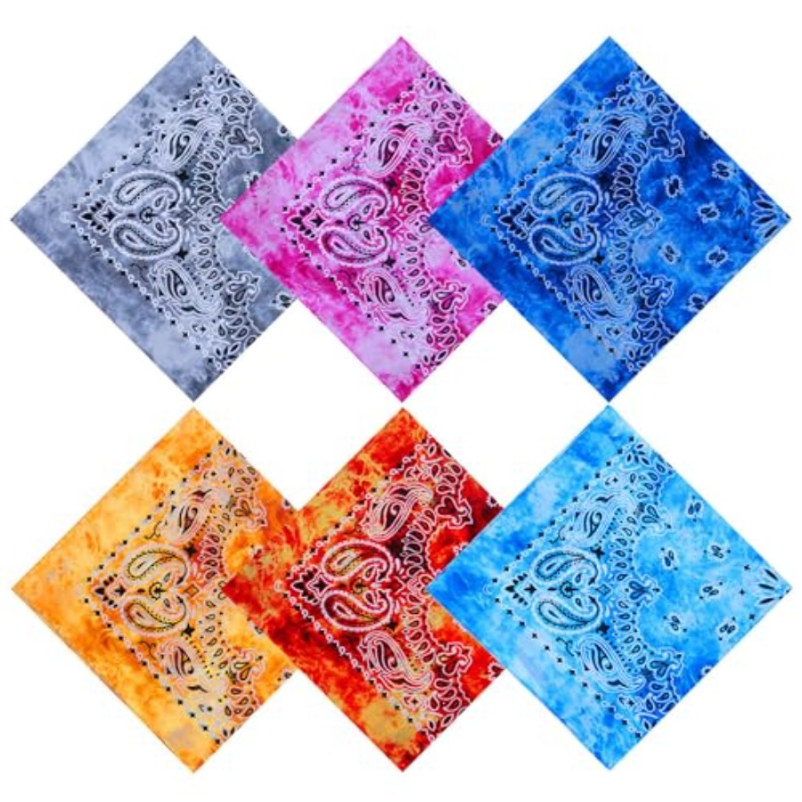 URATOT 6 Pack Tie Dye Bandana  - Handkerchief Cotton Men recensione e prezzo