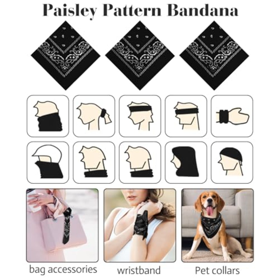 3/6/ Pack Bandanas for Women M - Handkerchief Cotton Men recensione e prezzo
