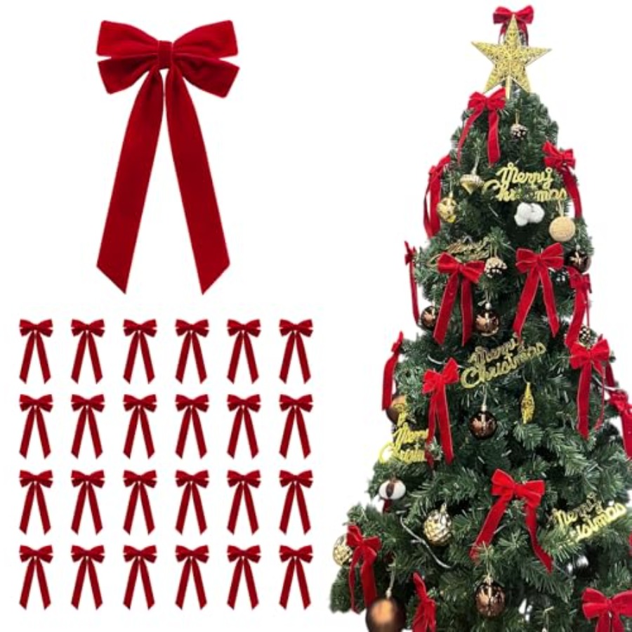 25Pcs Red Velvet Bows for Chri - Bow Tie Pre Tied recensione e prezzo