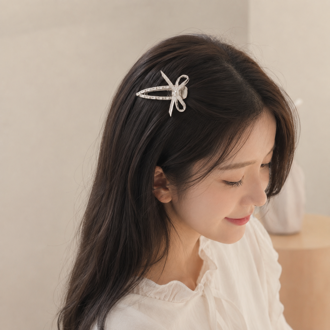 Y2K Bow Hair Clip Silver Alloy - Tie Clip Silver recensione e prezzo