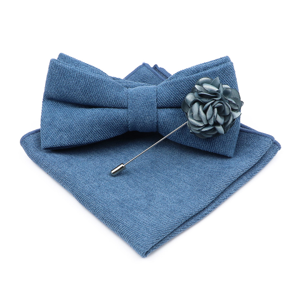 Mens Solid Color Cotton Bowtie - Handkerchief Cotton Men recensione e prezzo