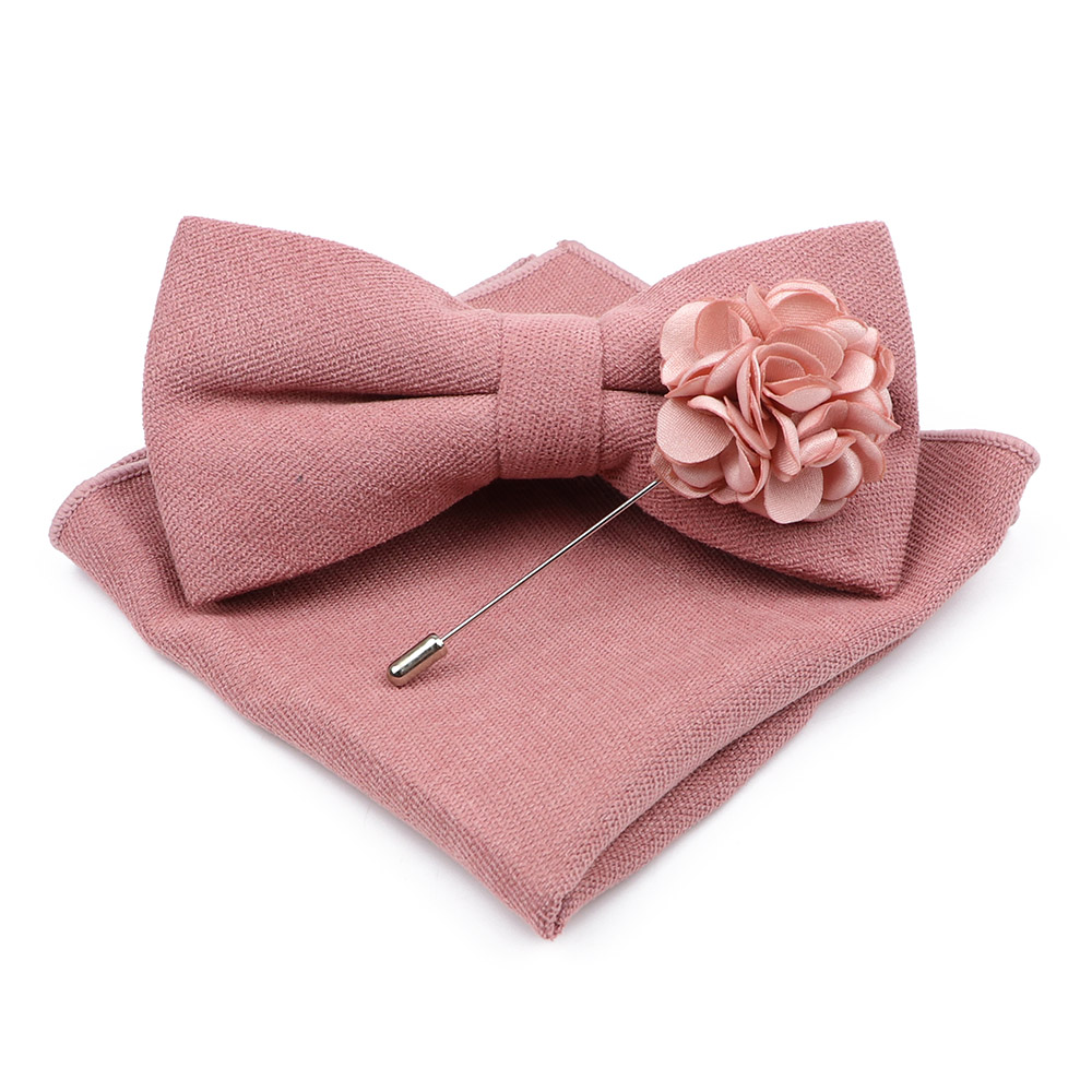Mens Solid Color Cotton Bowtie - Handkerchief Cotton Men recensione e prezzo