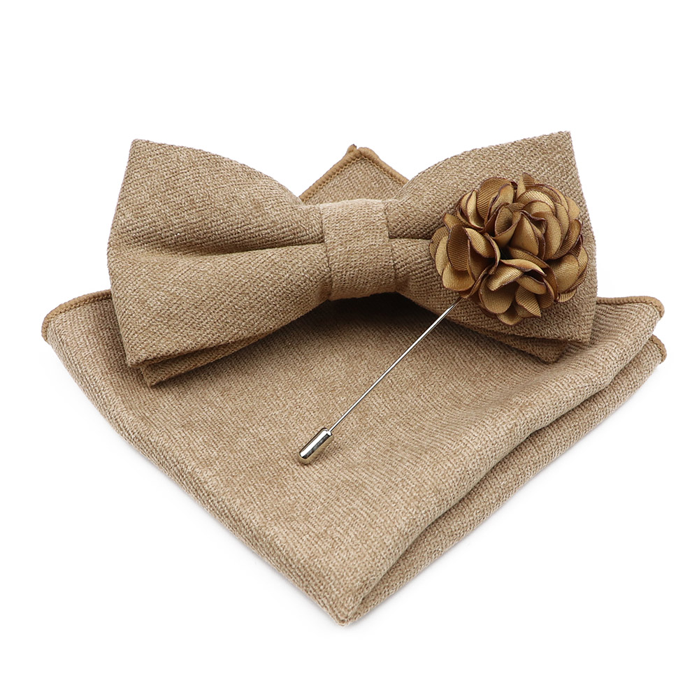 Mens Solid Color Cotton Bowtie - Handkerchief Cotton Men recensione e prezzo