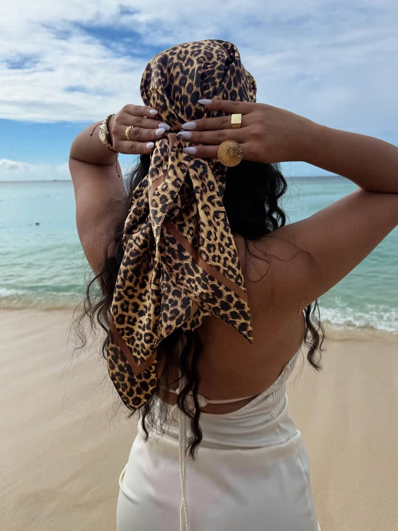 90cm Leopard Print Neckerchief - Face Scarf Mask recensione e prezzo