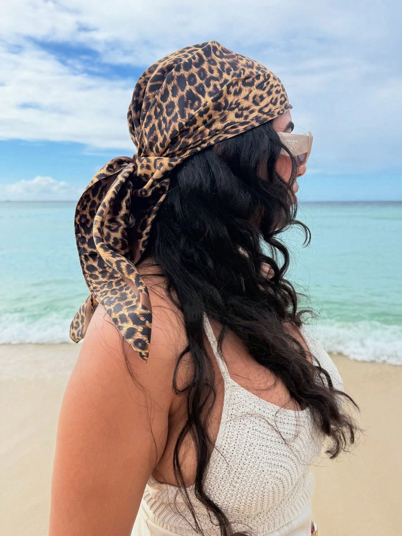 90cm Leopard Print Neckerchief - Face Scarf Mask recensione e prezzo