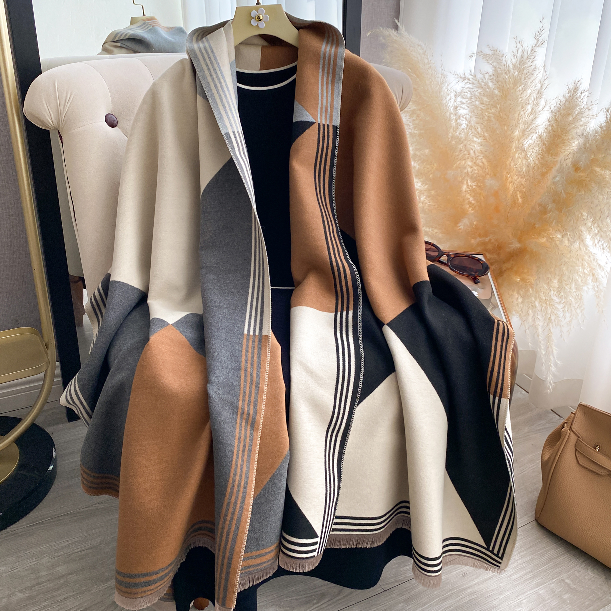 2025 Luxury Winter Cashmere Sc - Woven Scarf Blanket recensione e prezzo