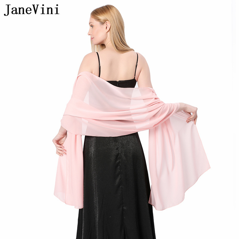 JaneVini Elegant Pink Chiffon  - Stole Wedding Shawl recensione e prezzo