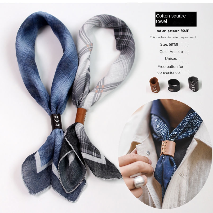 Men's Square Scarf with Button - Ascot Neck Scarf recensione e prezzo