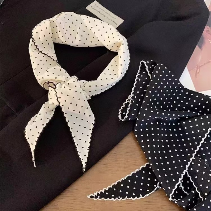 Black White Polka Dot Scarf fo - Ascot Neck Scarf recensione e prezzo