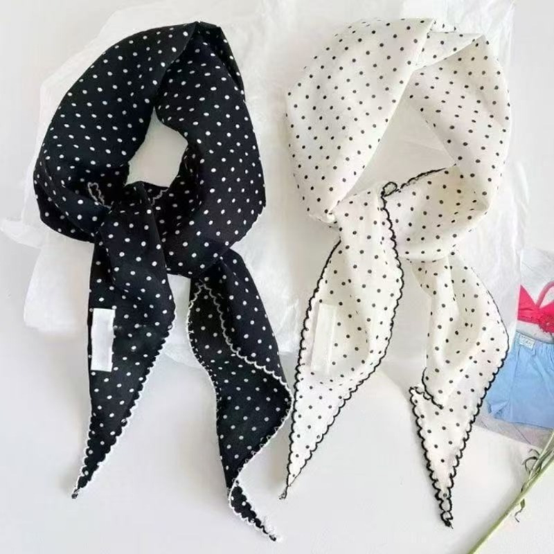 Black White Polka Dot Scarf fo - Ascot Neck Scarf recensione e prezzo
