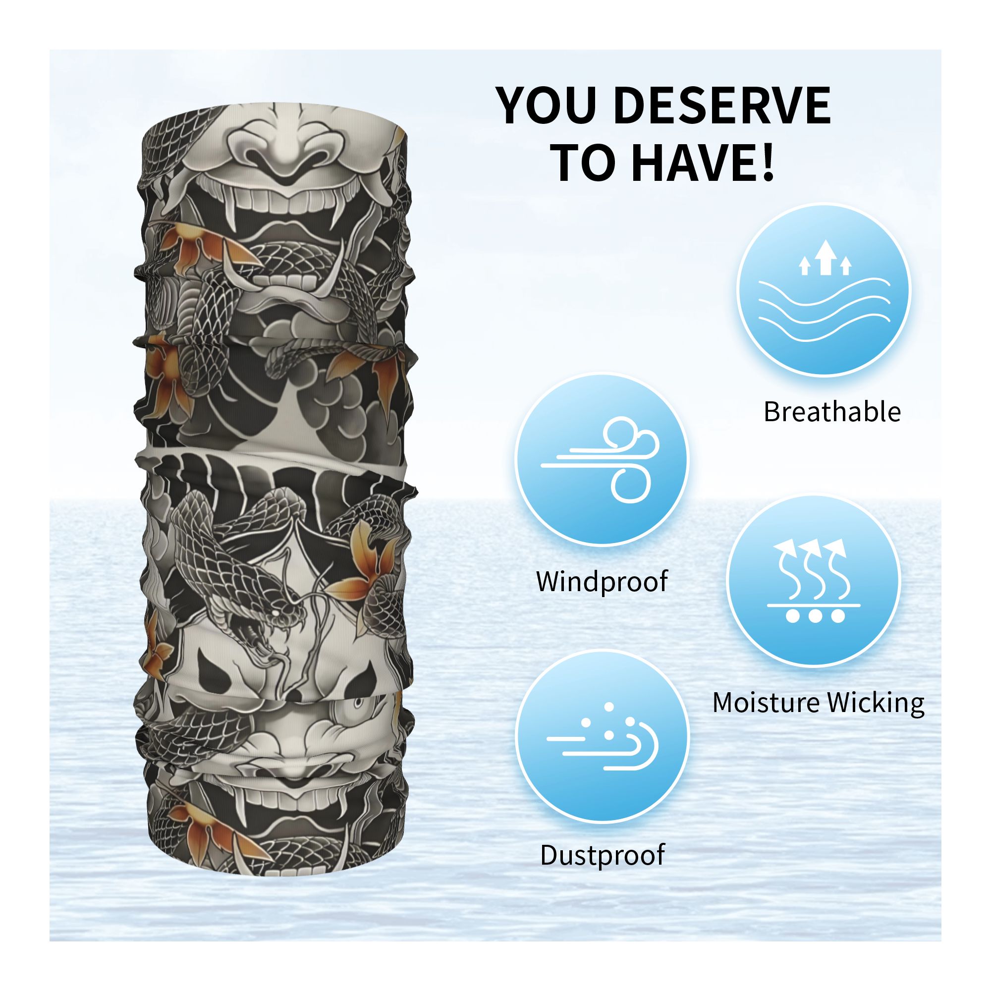 Custom Samurai Oni Demon Banda - Neck Warmer Tube recensione e prezzo
