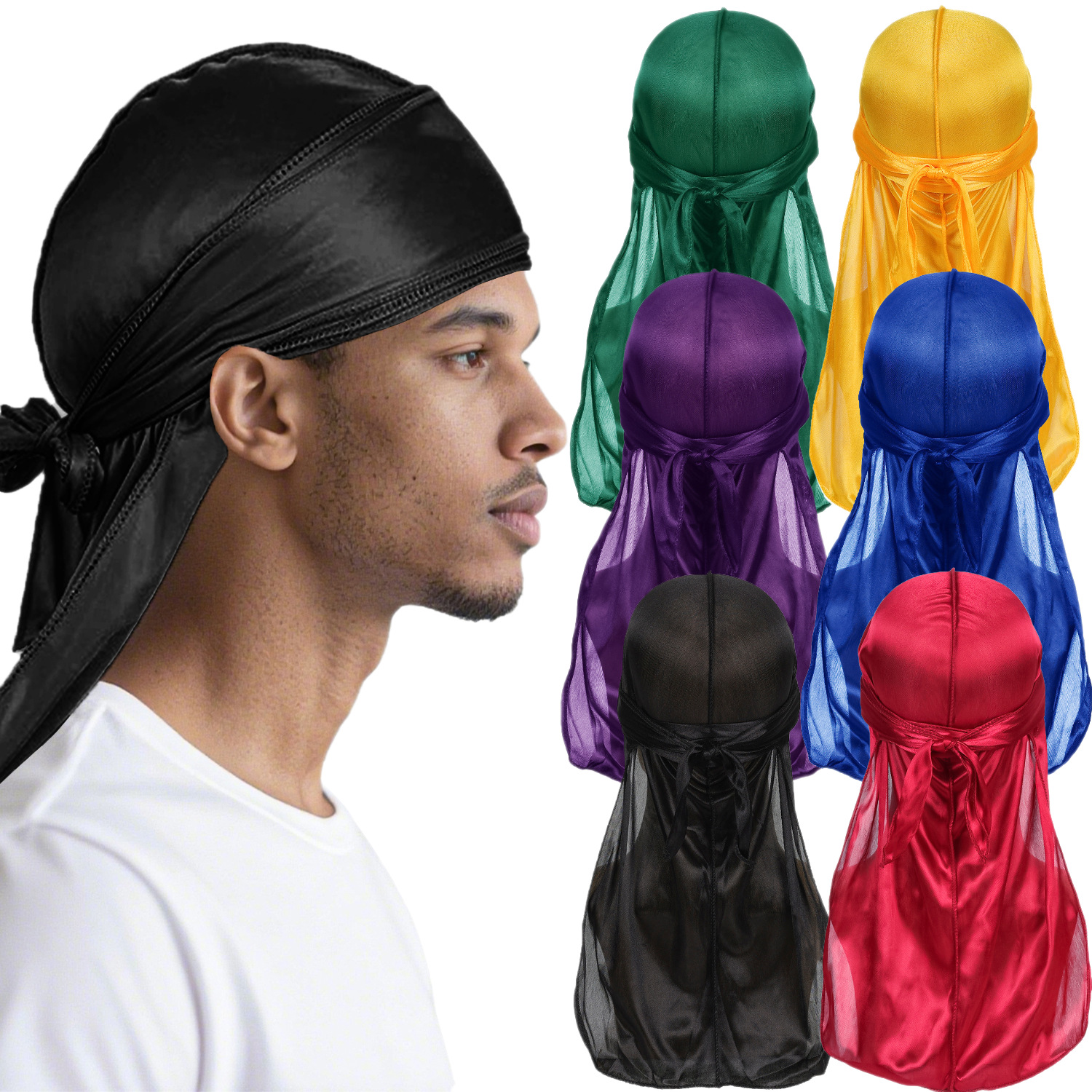 Men Satin Breathable Silky Dur - Bandana Doo Rag recensione e prezzo
