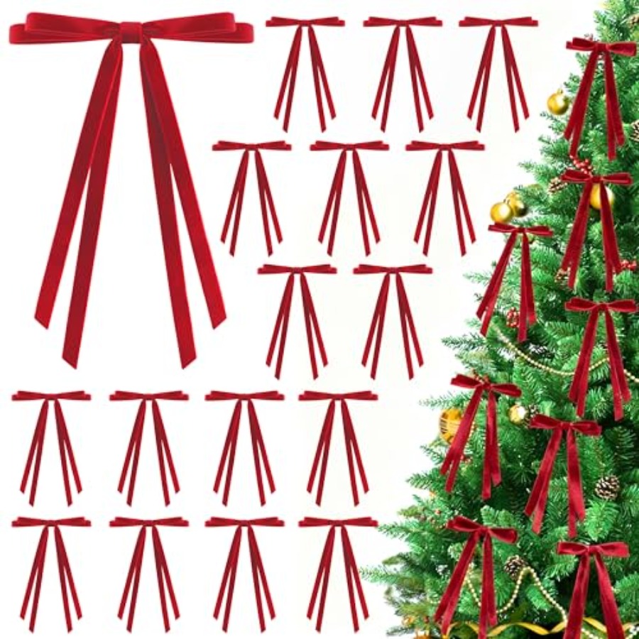24 Pcs Christmas Bows for Tree - Bow Tie Pre Tied recensione e prezzo