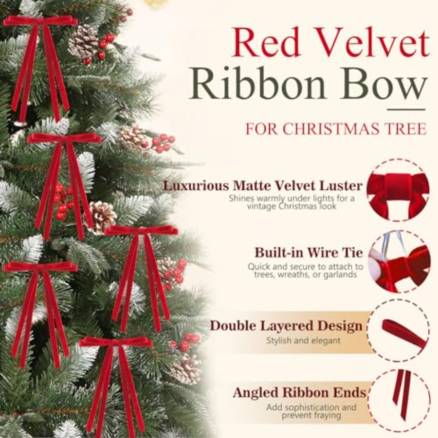 24 Pcs Christmas Bows for Tree - Bow Tie Pre Tied recensione e prezzo