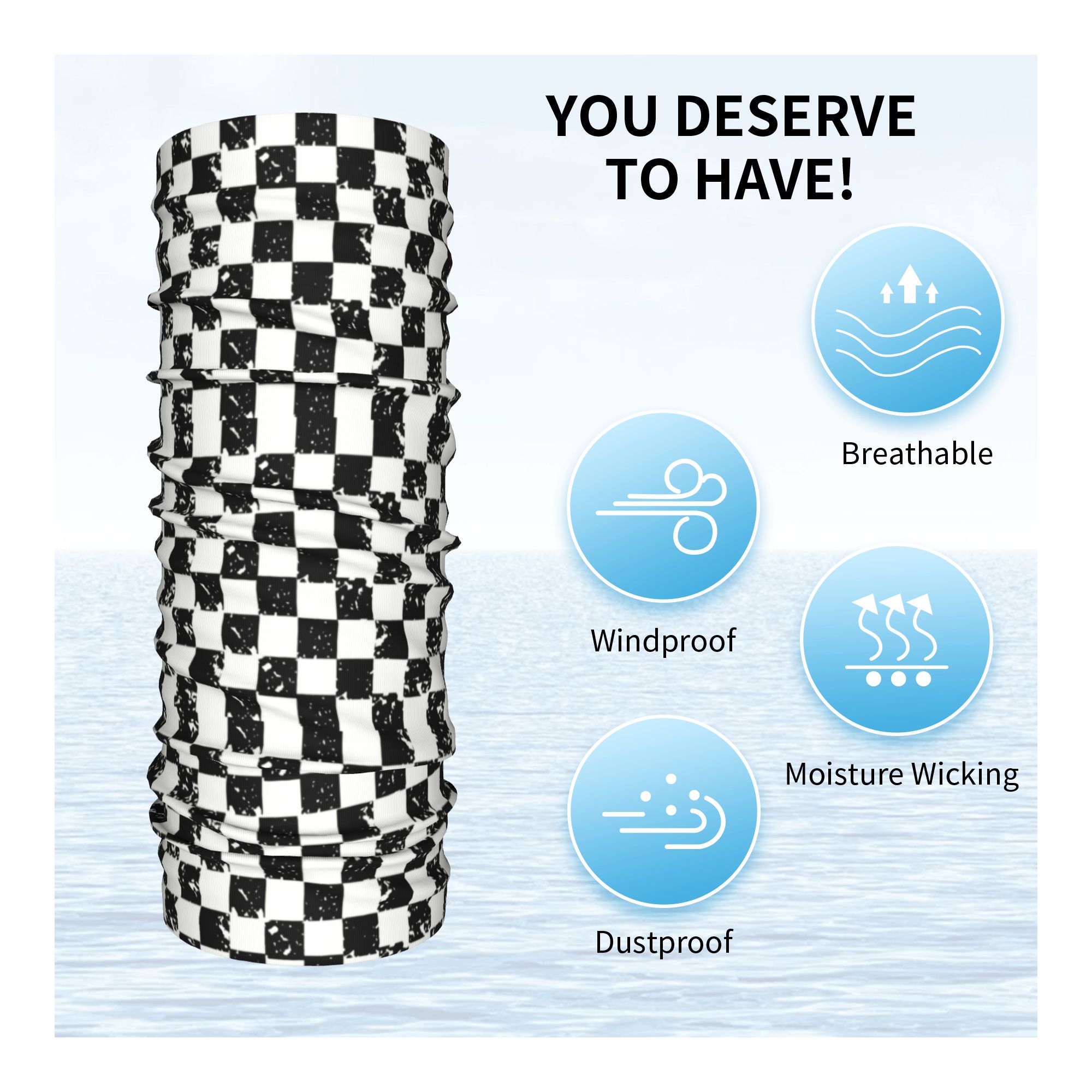 Custom Retro Checkered Flag Wi - Neck Warmer Tube recensione e prezzo