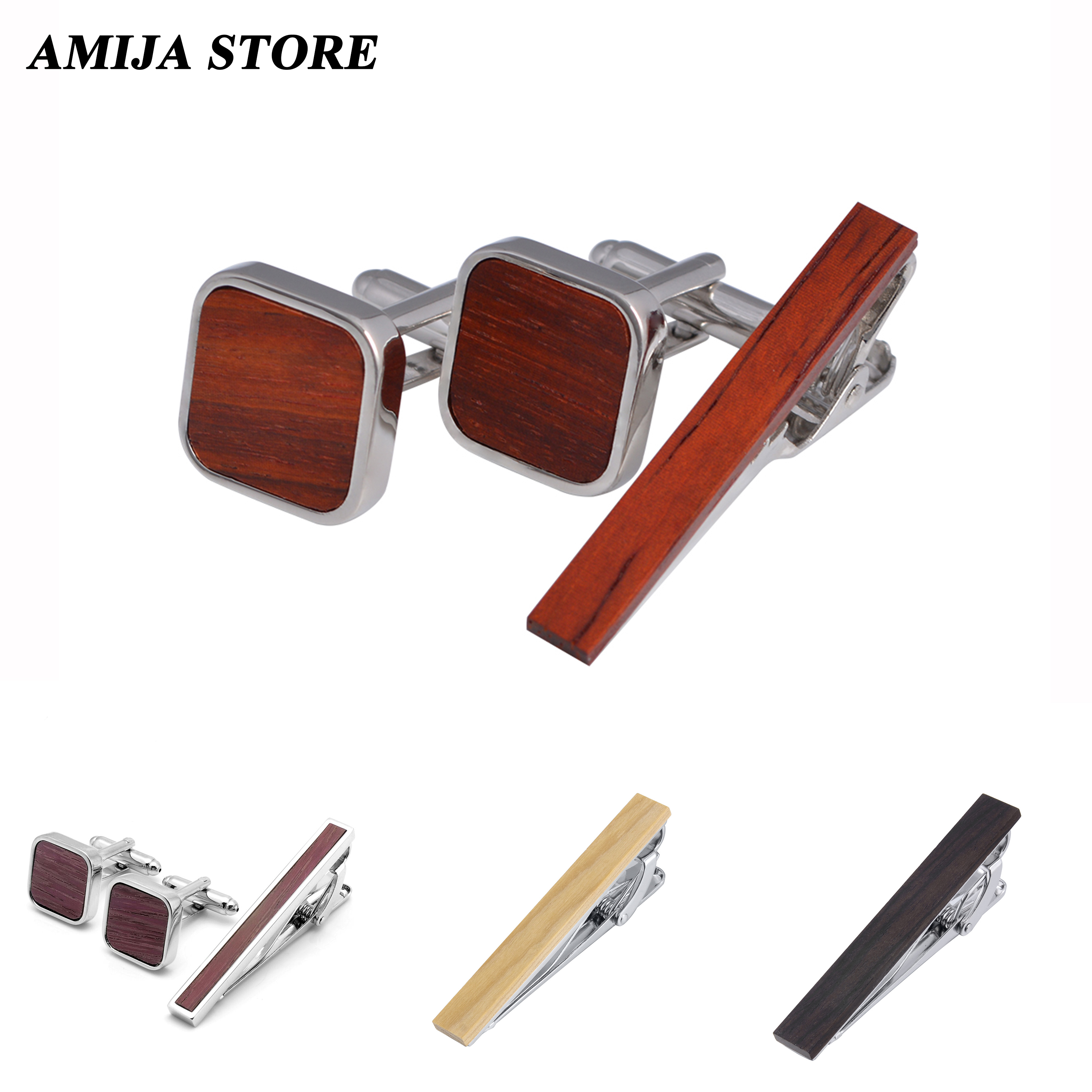 High Quality Wooden Cufflinks  - Tie Bar Set Gift recensione e prezzo