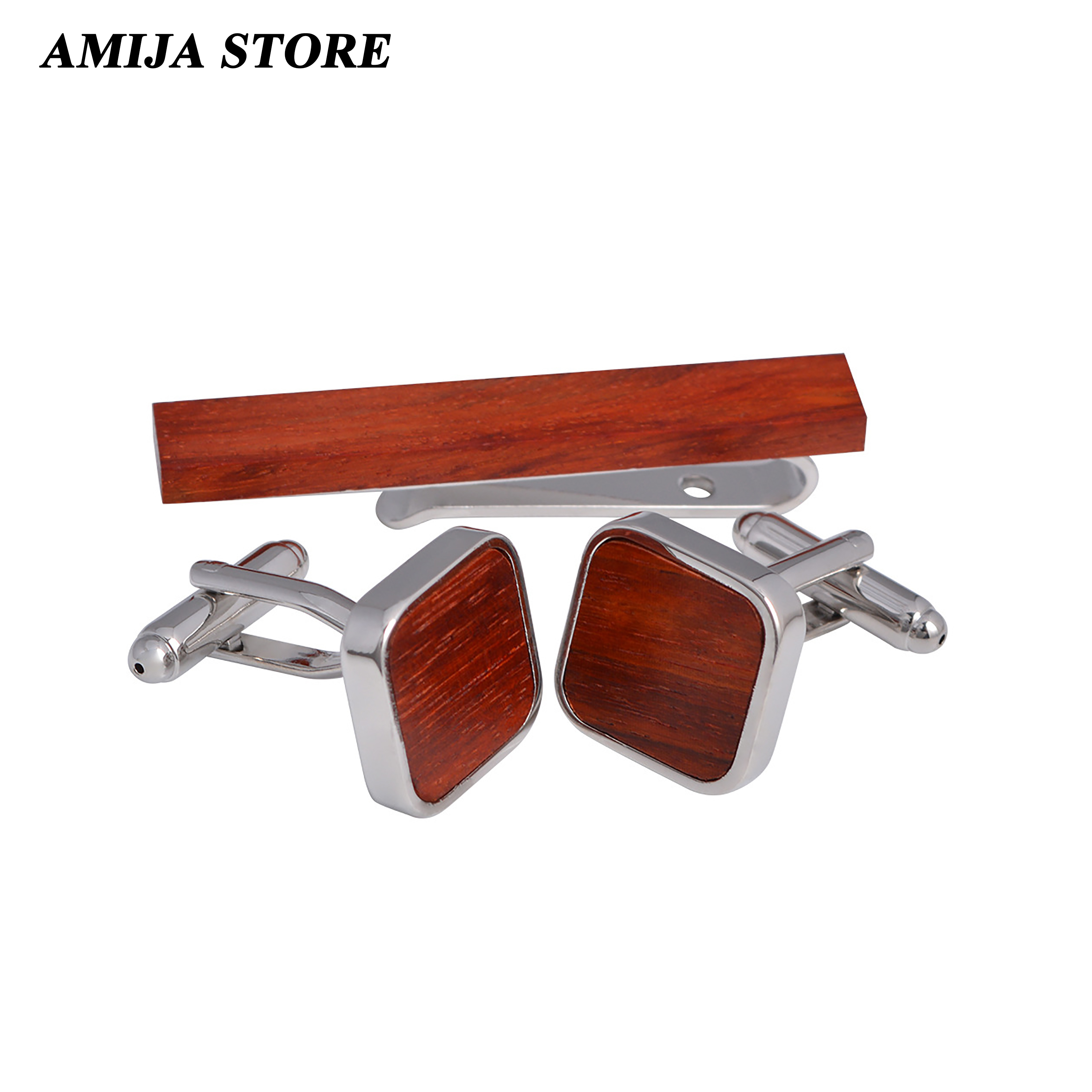 High Quality Wooden Cufflinks  - Tie Bar Set Gift recensione e prezzo