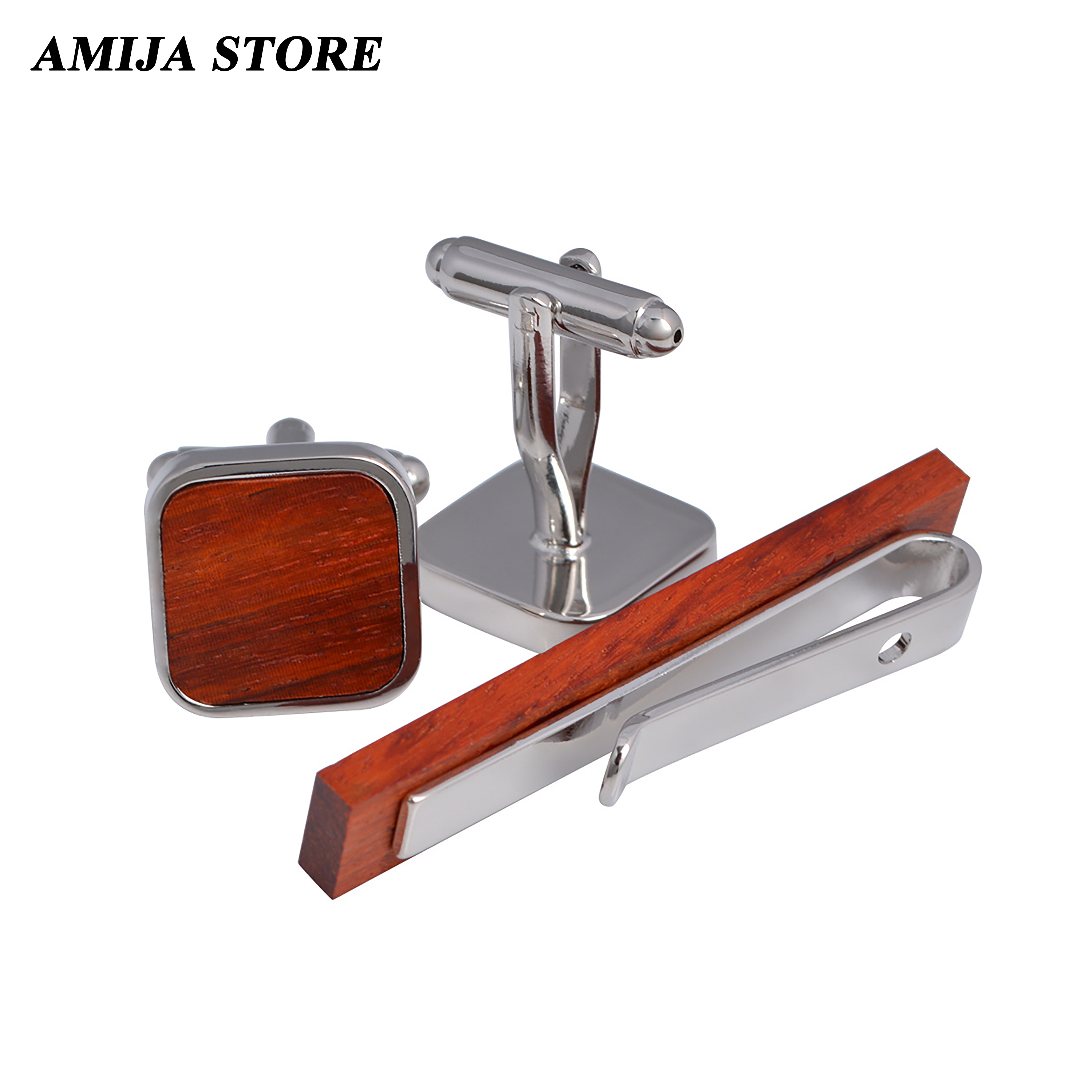 High Quality Wooden Cufflinks  - Tie Bar Set Gift recensione e prezzo