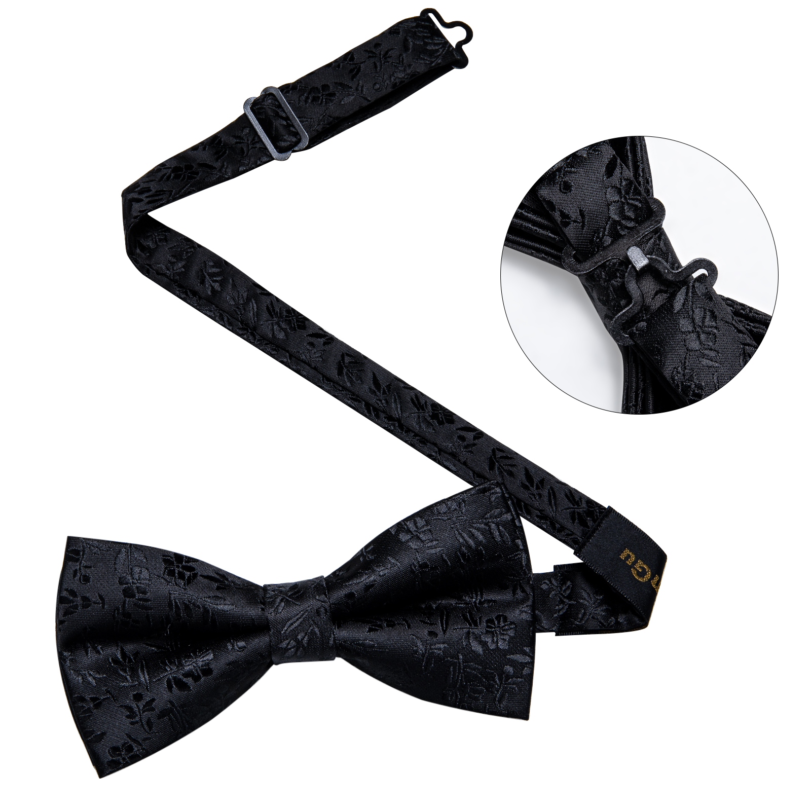 4Pcs Black Solid Floral Men's  - Bow Tie Pre Tied recensione e prezzo