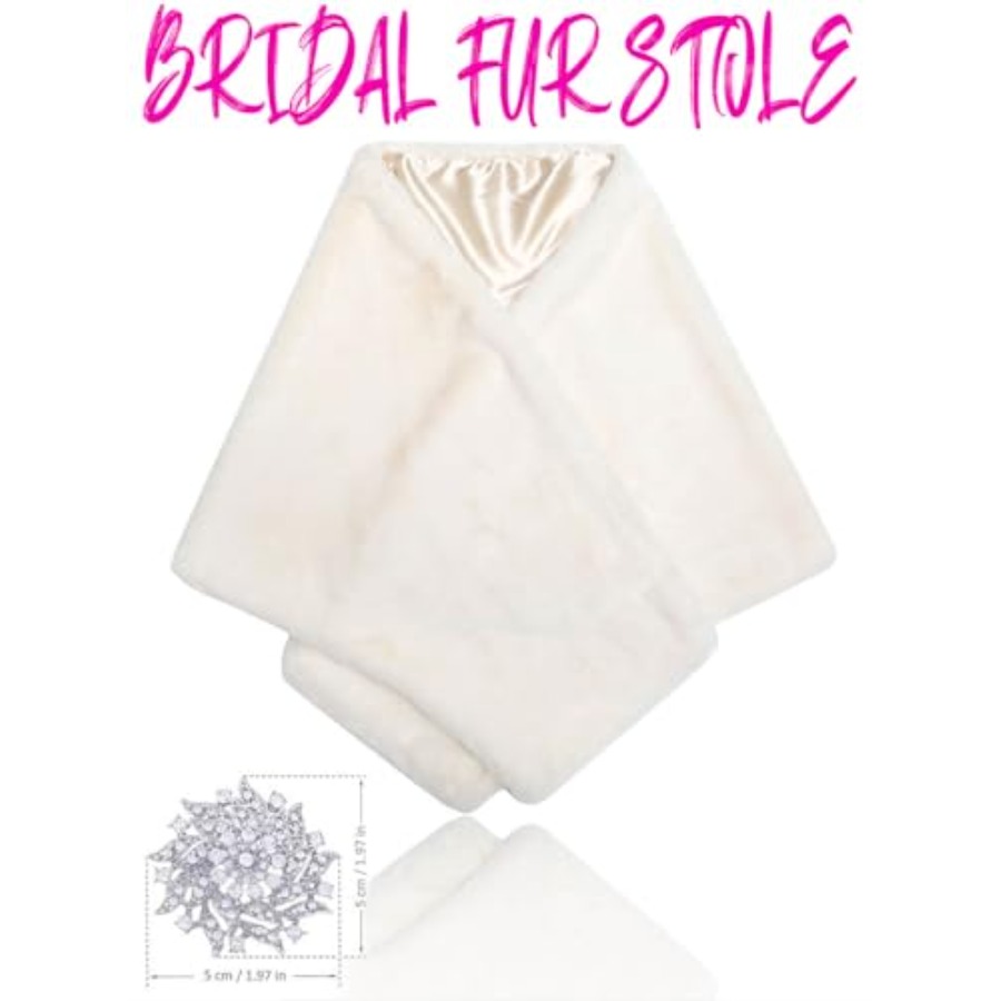 Bride Wedding Faux Fur Shawls  - Stole Wedding Shawl recensione e prezzo