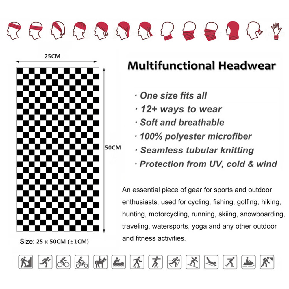 Checkered Ska Printed Headband - Neck Warmer Tube recensione e prezzo